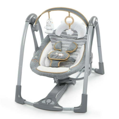 Ingenuity Boutique Collection Deluxe Infant Motion Swing - Portable, Bella Teddy (Unisex)