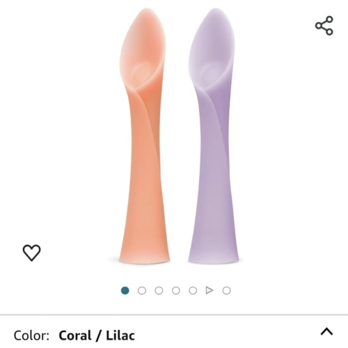Olababy 100% Silicone Soft-Tip Training Spoon for Baby Led Weaning 2pack (Kiwi/Blueberry)