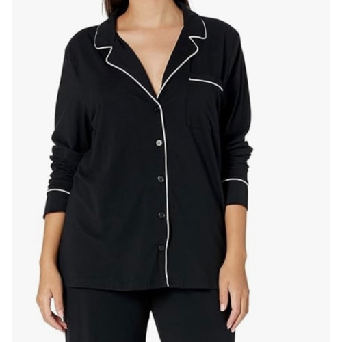 Amazon Essentials Women's Cotton Modal Long-Sleeve Shirt and Full-Length Bottom Pajama Set