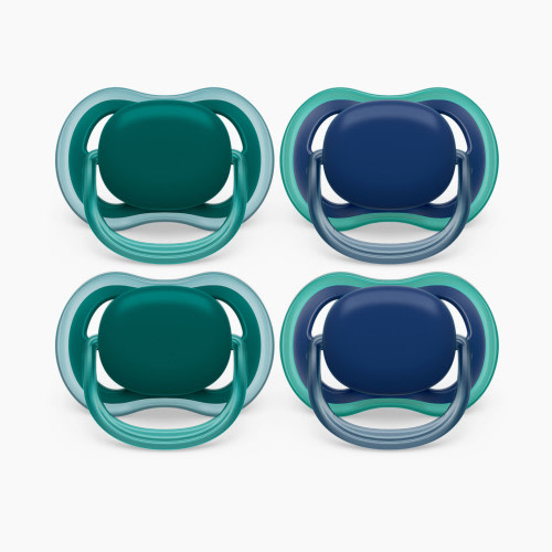 Philips Avent Ultra Air Pacifier, 6-18 Months (4 Pack) - Deep Opal/Steel Blue, 4