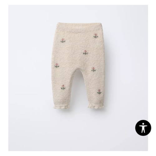 EMBROIDERED FLORAL PANTS - Light beige | ZARA United States