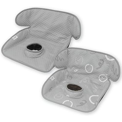 Piddle Pad 2-Pack, Potty Training Car Seat Protector, Toddler Car Seat Cover & Stroller Protector, Machine Washable Waterproof Car Seat, Anti-Slip, Universal Fit (Grey)