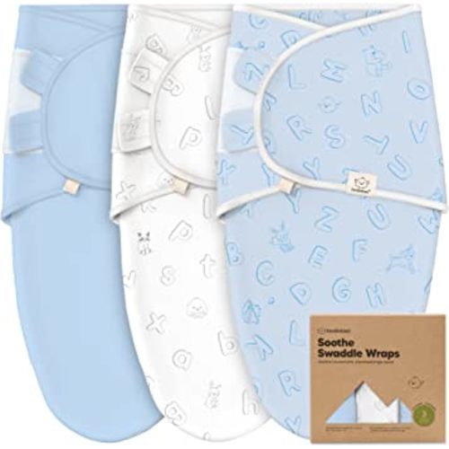 3-Pack Organic Baby Swaddle Sleep Sacks - Newborn Swaddle Sack, Ergonomic Baby Swaddles 0-3 Months, Swaddles for Newborns, Baby Sleep Sack, Baby Swaddle Blanket Wrap,Baby Essentials (ABC Land Cloud)