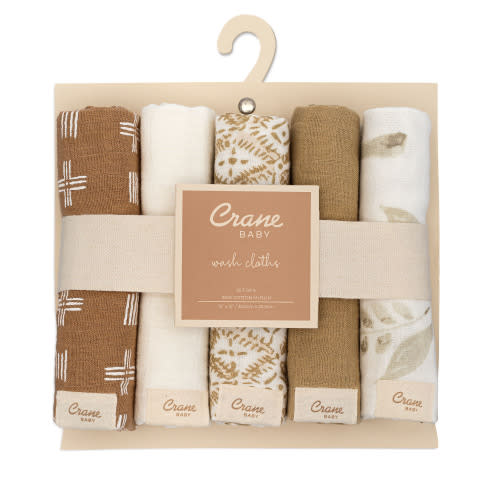 Kendi 5-pc. Cotton Baby Washcloth Set (Safari Animal)