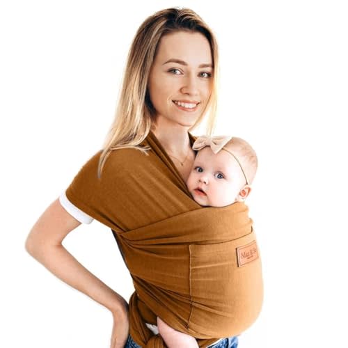 Baby Wrap Carrier - Premium Cotton Sling for Newborns to Toddlers - Hands-Free, Soothing Stretchy Fabric Wrap with Front Pocket for Essentials - One Size Fits All - by Max&So