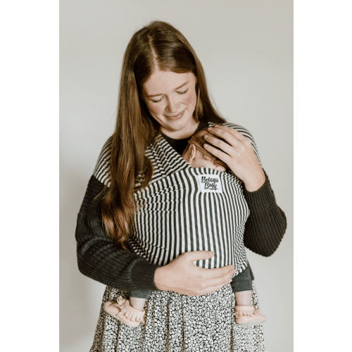 The Lori Beluga Wrap- Charcoal Stripe