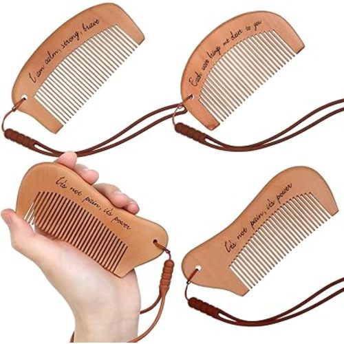 3 Pcs Engraved Wooden Birthing Comb - For Labor Pain Relief, Gift for Pregnant Women