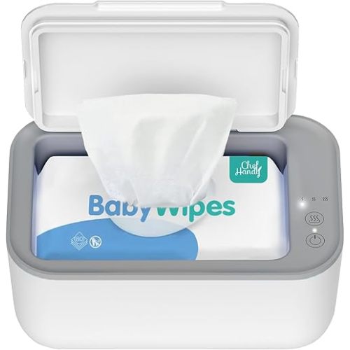 Baby Wipe Warmer, Wipe Warmer and Baby Wet Wipes Dispenser, Smart Precise Temperature Control Large Capacity Evenly Overall Heating Silence, Wipes Warmer for Babies Portable Wipe Warmer (White)