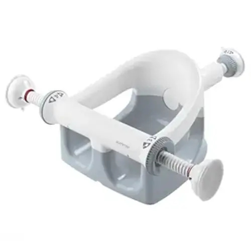 Summer My Bath Seat for Sit-Up Baby Bathing, Sure & Secure Suction Cups, ASTM Safety Tested & Approved, Backrest for Assisted Sitting, Easy Setup & Storage, Gray