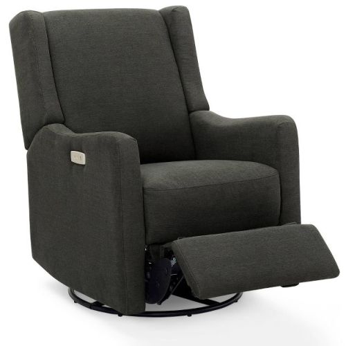 Delta Children Mercer Nursery Swivel Power Recliner With Livesmart By Culp Fabric - Dark Gray