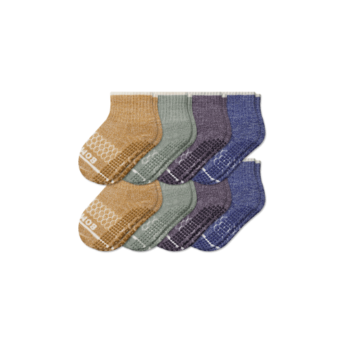 Toddler Merino Wool Blend Gripper Calf Sock 8-Pack
