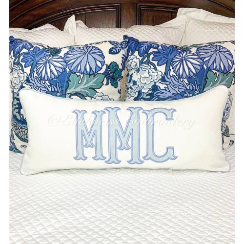 Appliqué Monogram Pillow Sham( Bennet) many more styles at www.edelweissembroidery.com