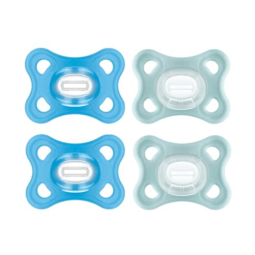 MAM Comfort Baby Pacifiers, Lightweight One-Piece Full Silicone Binky for Newborns 3-12 Months, BPA-Free, Easy to Clean Pacifier, Best for Breastfed Babies, 4 Count Binkies