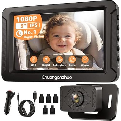 1080P Baby Car Camera with HD Night Vision, 3X Zoom, USB/12V Powered, S100C