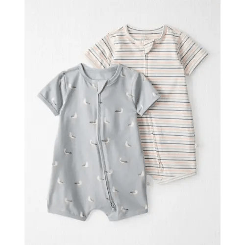 Baby 2-Pack Organic Cotton 2-Way Zip Rompers - Little Planet | Carter's