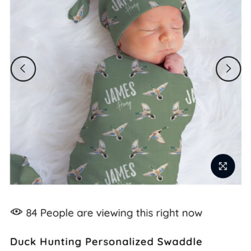 Duck Hunting Personalized Swaddle Blanket Set