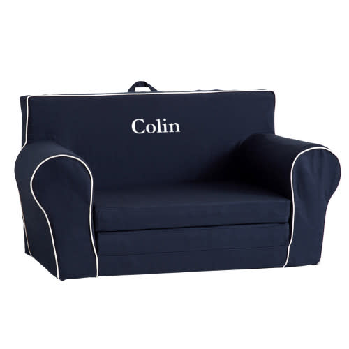 Anywhere Sofa Lounger®, Navy with White Piping