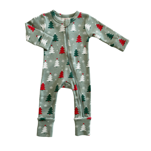 Christmas Trees / Organic 2-Way Zip Romper