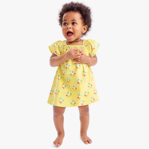 Baby picnic dress & bloomer set in rainbow cutout suns | Primary.com