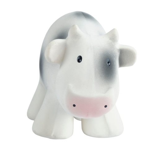 Cow Organic Natural Rubber Rattle, Teether & Bath Toy