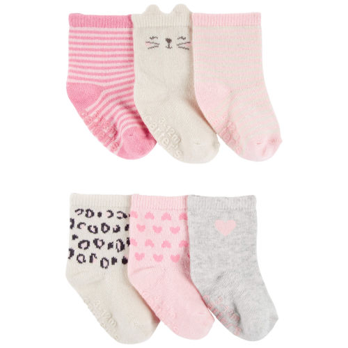 Baby 6-Pack Kitty Heart Booties - Carter's | Carter's