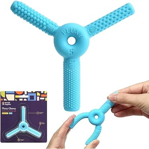 FLUXY Oral Motor Tool Therapy Sensory Motor Aid with 3 Unique Textures Blue