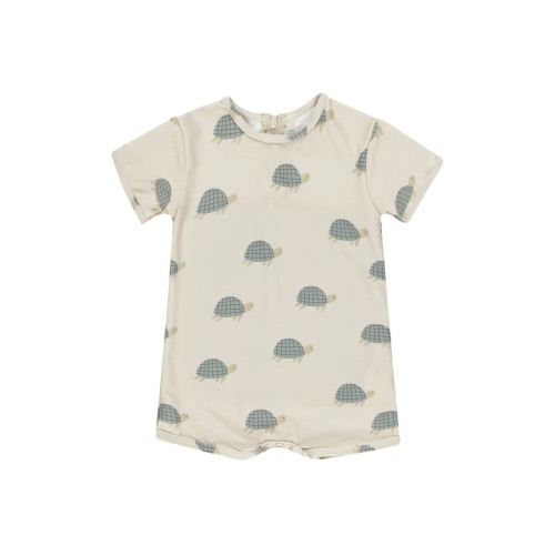 Sea Turtle Short Sleeve One-Piece Swimsuit, 6-12M