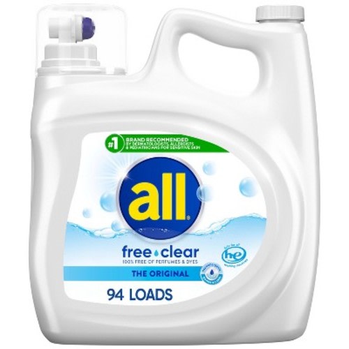 All Free Clear Liquid Concentrated Laundry Concentrated Detergent, Size: 141
