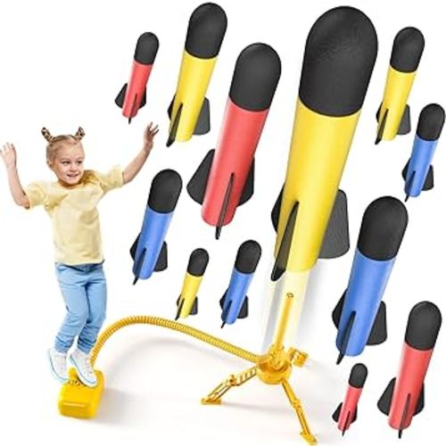 Rocket Launcher, 12 Foam Rockets and Stomp Launcher Pad