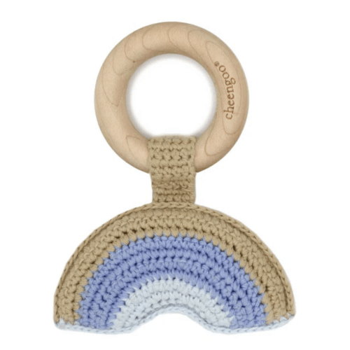 Blue Rainbow Rattle Teether