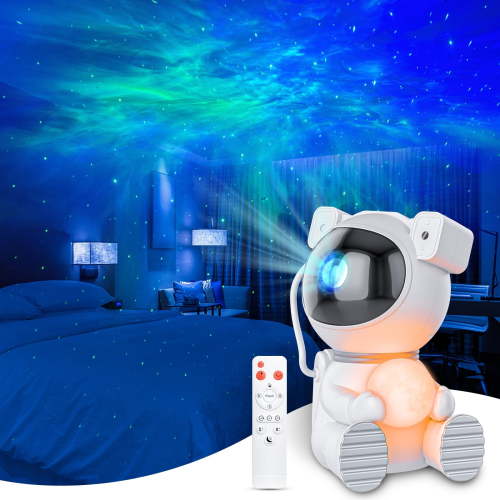 Cayclay Astronaut Galaxy Projector, Night Light Projector for Bedroom, Star Projector with Moon Lamp, LED Nebula Night Light with Remote Control for Kids, Room Decor, Party, Gift