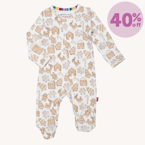 gingerbread lane organic cotton magnetic parents favorite footie