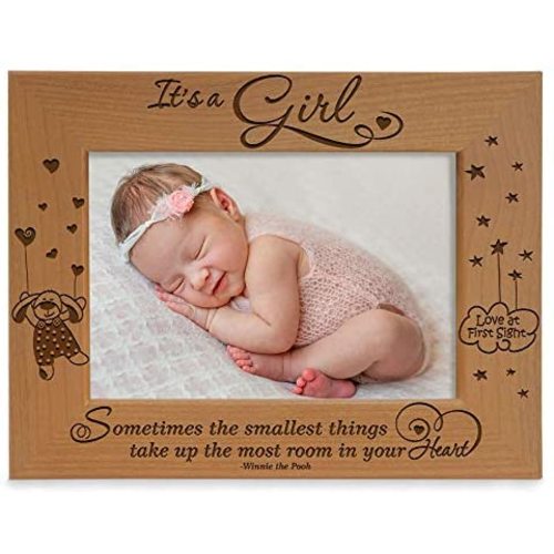 Winnie The Pooh Engraved Wood Picture Frame (4x6 Horizontal)