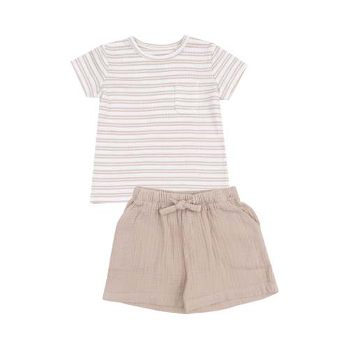 Tan Stripe Short Set – Rattle Dazzle