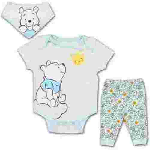 Winnie The Pooh Boys 3 Piece Creeper Jogger and Bib Set, Newborn