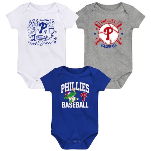 Philadelphia Phillies Newborn Batter Up Three-Pack Bodysuit Set