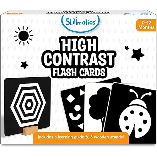 Skillmatics Large Flash Cards for Babies & Infants - High Contrast, Newborn Visual Stimulation & Sensory Development for 0 to 12 Months, 60 Pictures, Gifts, Travel Friendly