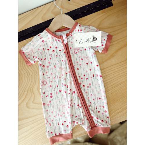 Bows and Florals Bamboo | Shortie Zippie