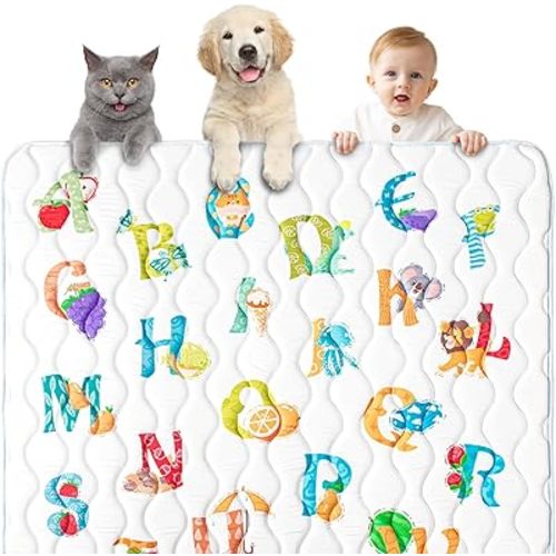 Baby Play Mat, 50x50 Playpen Mat, Thicken Soft Foam Playmats for Baby, Foldable and Machine Washable Baby Crawling Mat for Floor (Alphabets)