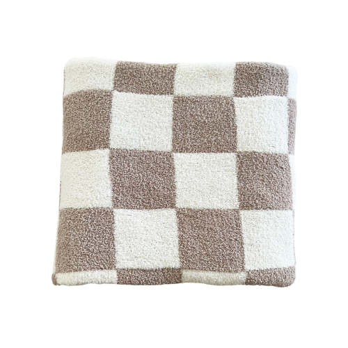 Phufy® Bliss Checker Sofa Blanket, Cocoa