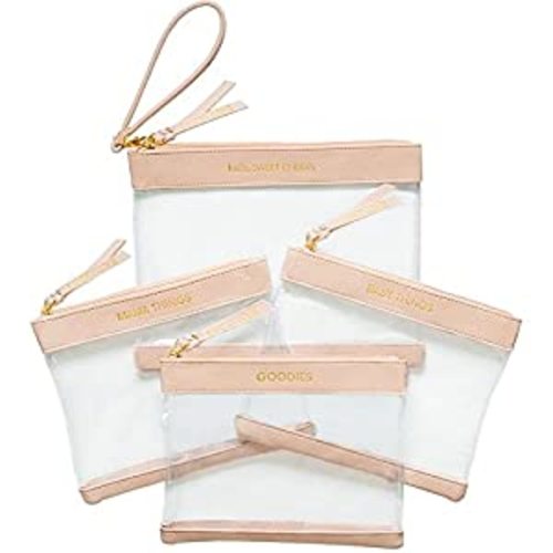 Amazon.com : Diaper Bag Organizing Pouches | Set of 4 Including Diaper Clutch | Dry Wet Bag (Blush & Clear) : Baby