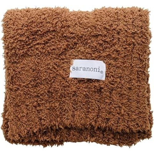 SARANONI Bamboni Luxury Baby Blanket, Breathable & Soft Plush Blanket for Infant Boys & Girls (Caramel, Mini 15” x 20”)