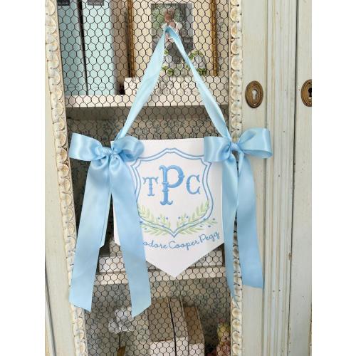 Custom Baby Banner For Hospital Door Sign, Monogram Baby Announcement Banner, Embroidered Baby Name Banner for Baby Shower Gift