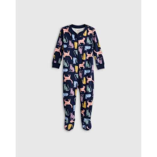 100% Organic Cotton Footie Pajama in Cats