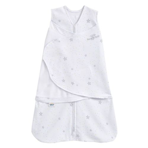 HALO Innovations Sleepsack 100% Cotton Swaddle Wrap, Color: Stardust, Size: NB