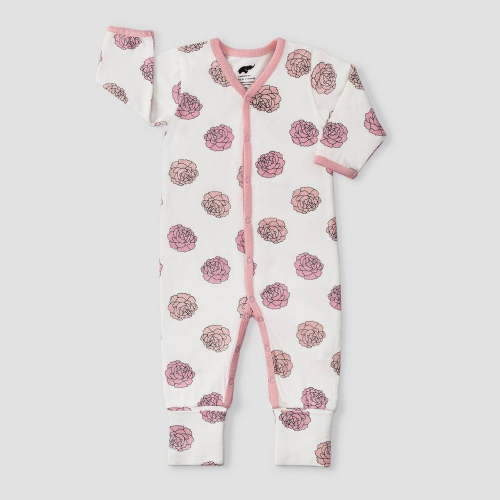 Layette by Monica + Andy Baby Girls' Floral Pajama Romper - Pink 6-9M
