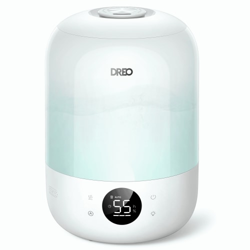 DREO Cool Mist Humidifier for Room, 3.7L Top-Fill & 35H Runtime Ultrasonic Humidifier, Custom Humidity Setting, Light Indicator & Aroma Tray, 26dB Quiet Humidifier for Home, Baby Bedroom, White