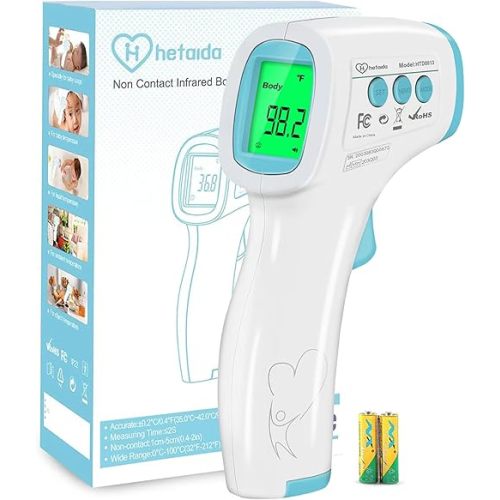 Digital Thermometer for Adults and Kids, No Touch Forehead Thermometer for Baby, 2 in 1 Body Surface Mode Infrared Thermometer with Fever Alarm and Instant Accuracy Readings