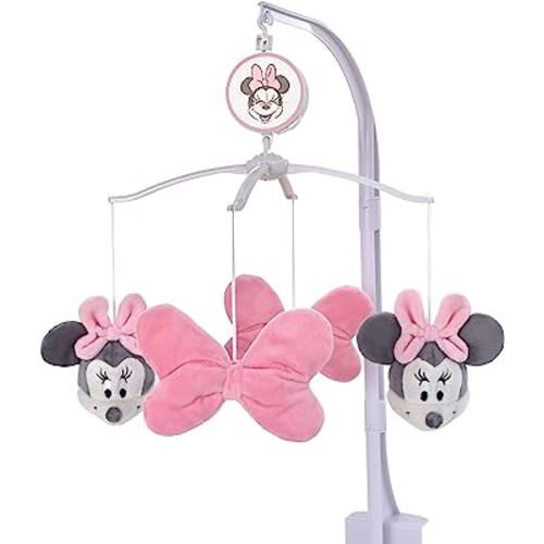 Disney Minnie Mouse Lovely Little Lady Pink Plush Bows Musical Mobile