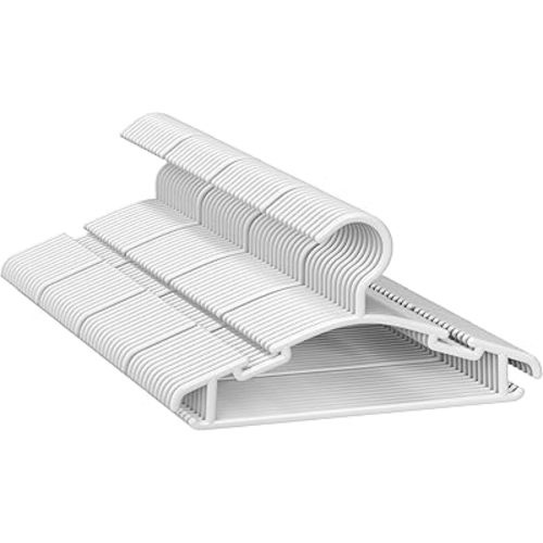 GoodtoU 50 Pack White Kids Hangers Plastic Baby Hangers for Infant Child Clothing, Pants Coats Skirts